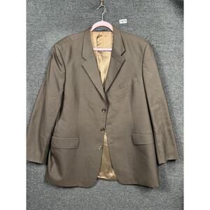 Kasper Blazer Mens Sz 46T Brown Pure Wool 3 Button Suit Jacket Made In Canada